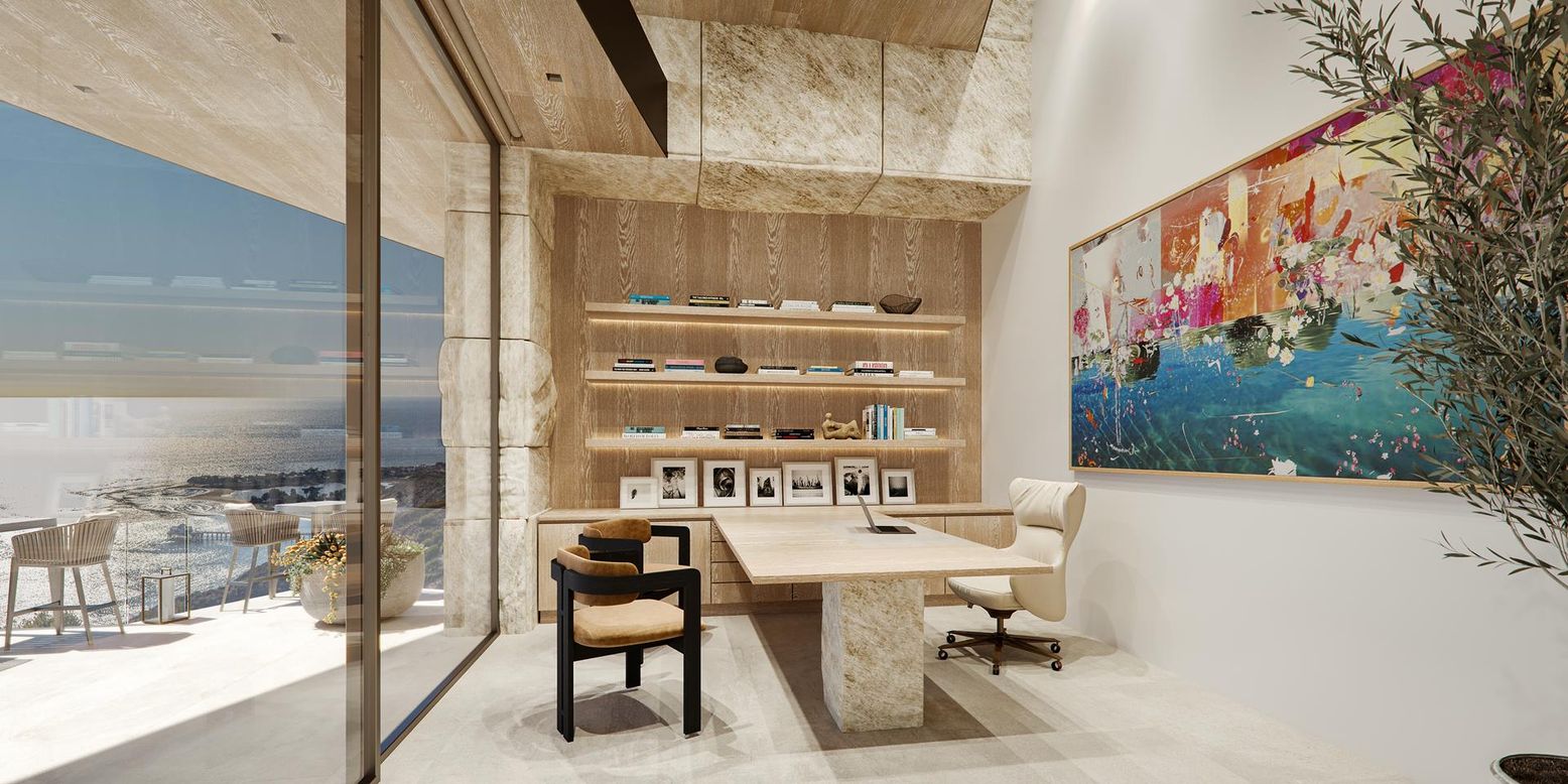 Home Office, Interior, Wooden Beams