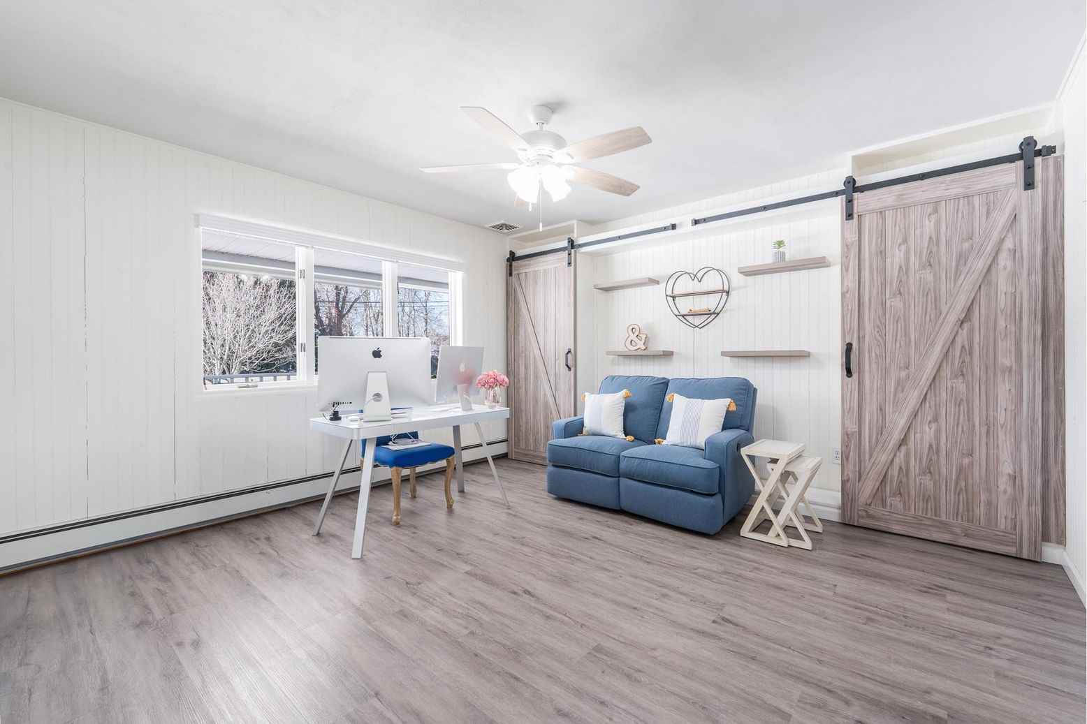 Home Office, Interior, Wood Texture Flooring