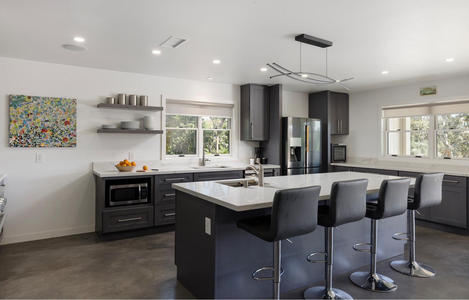 Interior, Kitchen, Pendant Lights, Recessed Lighting, Stainless Steel Appliances
