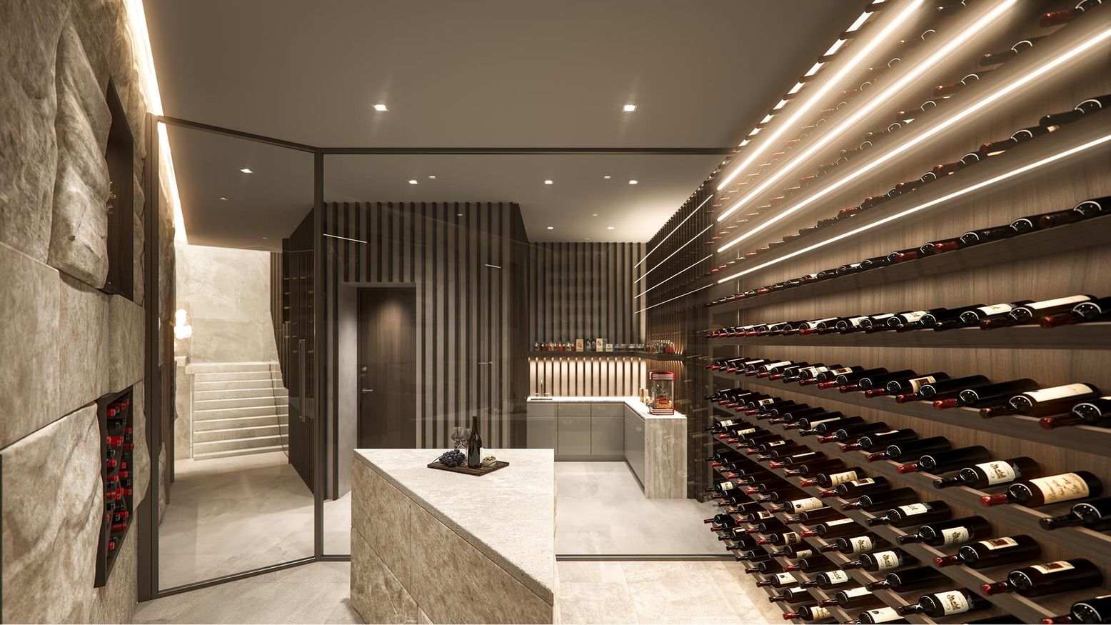 Interior, Recessed Lighting, Wine Storage