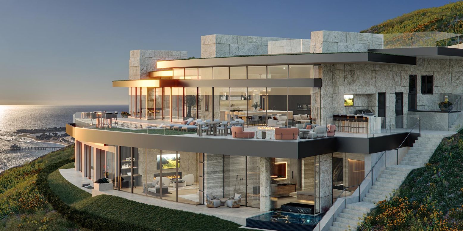 Exterior, Facade, Water, Modern