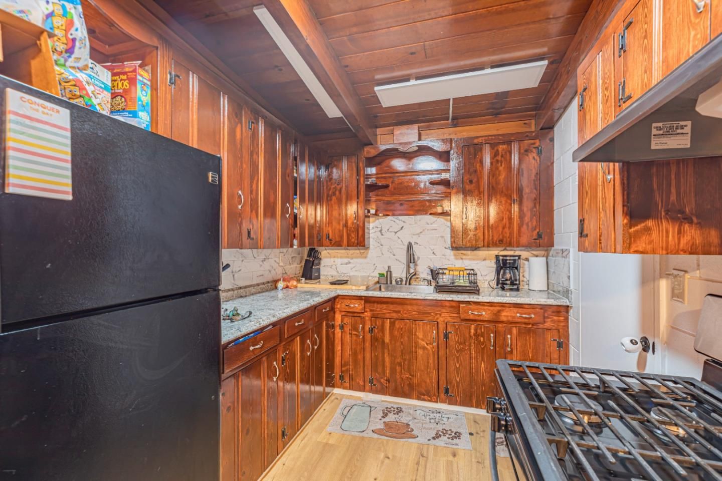 Interior, Kitchen, Wooden Ceilings, Wood Texture Flooring