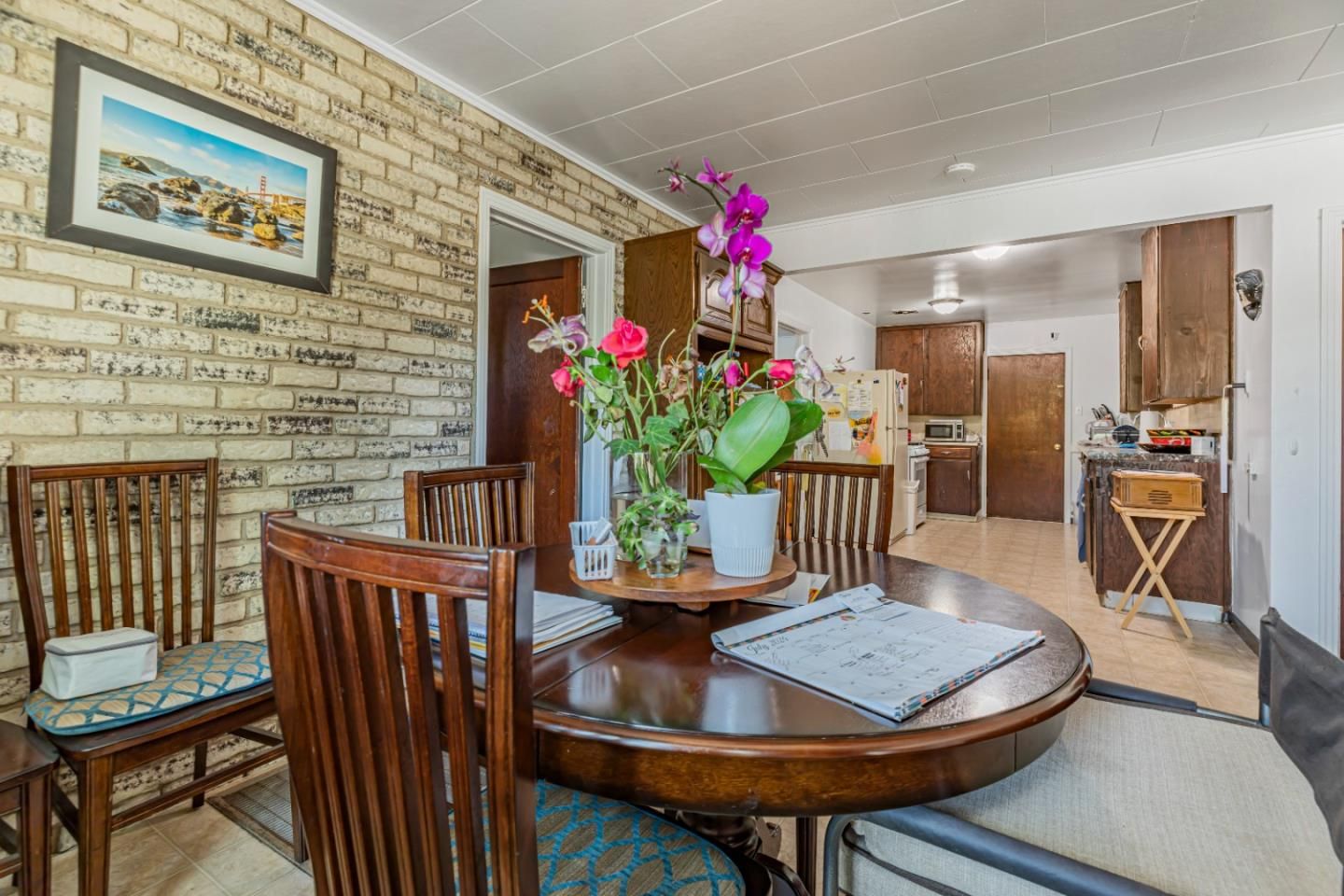 Dining room, Interior, Kitchen, Stone Walls