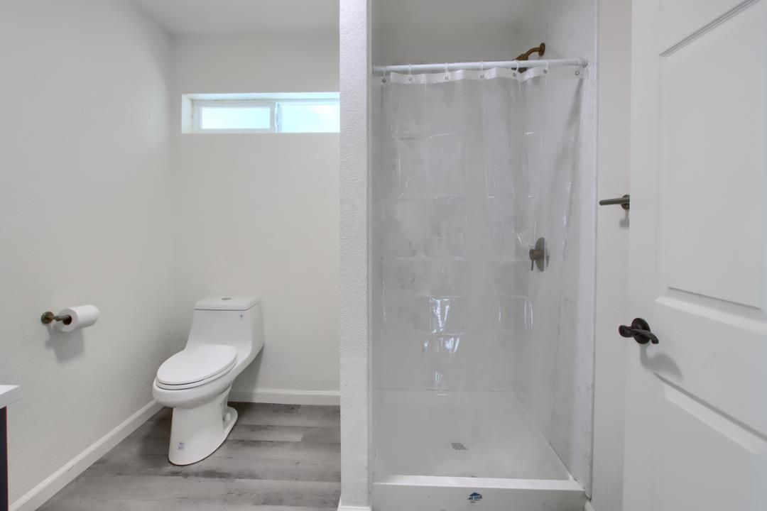 Bathroom, Glass Shower, Interior, Wood Texture Flooring