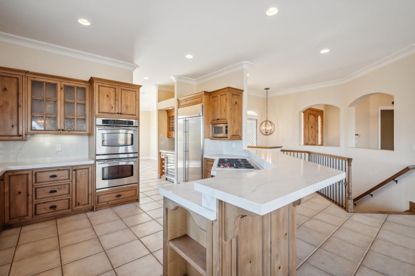 Interior, Kitchen, Pendant Lights, Recessed Lighting, Stainless Steel Appliances