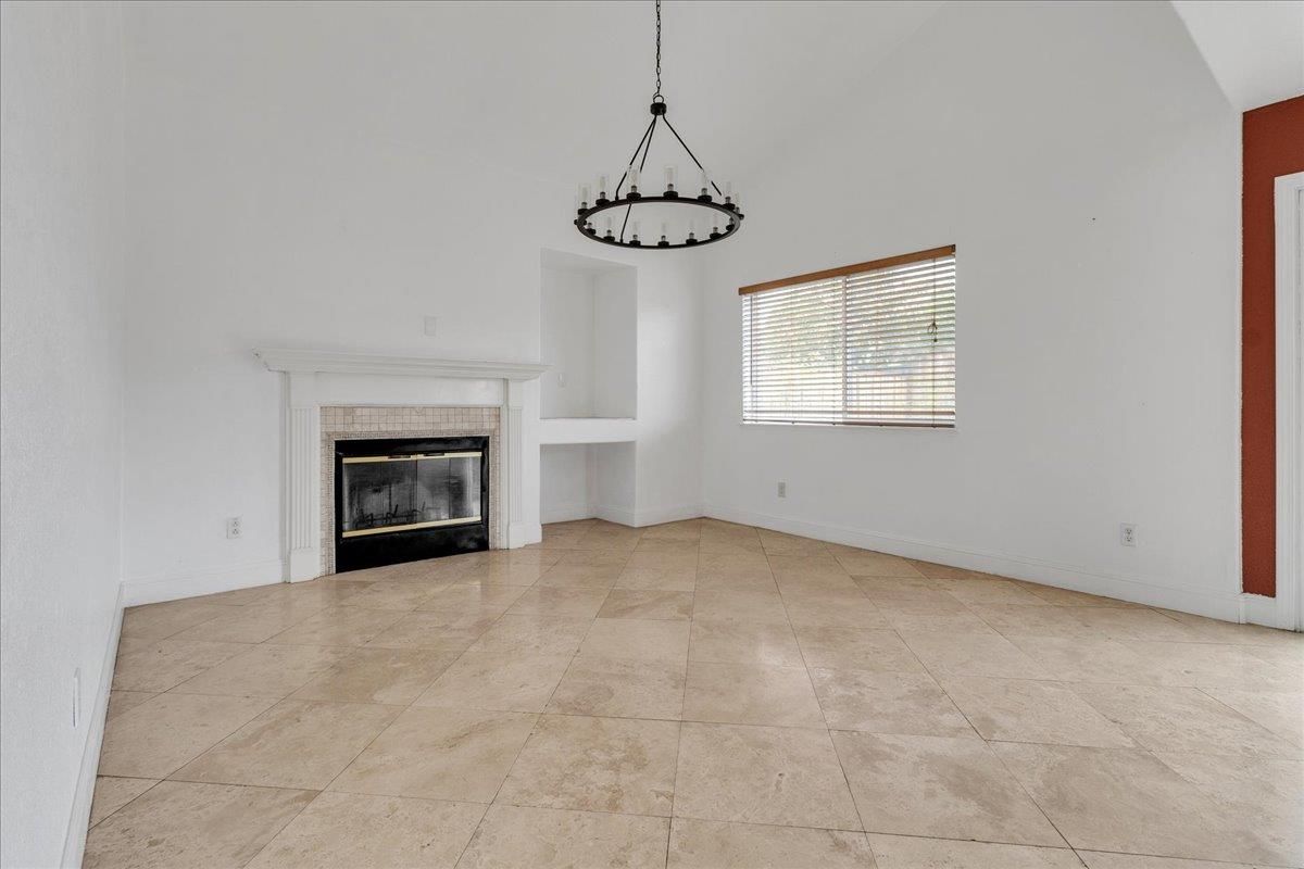 Empty room, Fireplace, Interior, Pendant Lights
