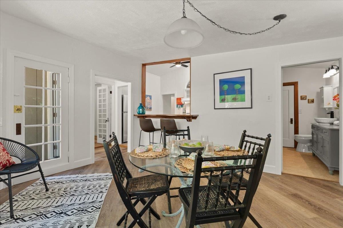 Bathroom, Dining room, Interior, Pendant Lights, Wood Texture Flooring