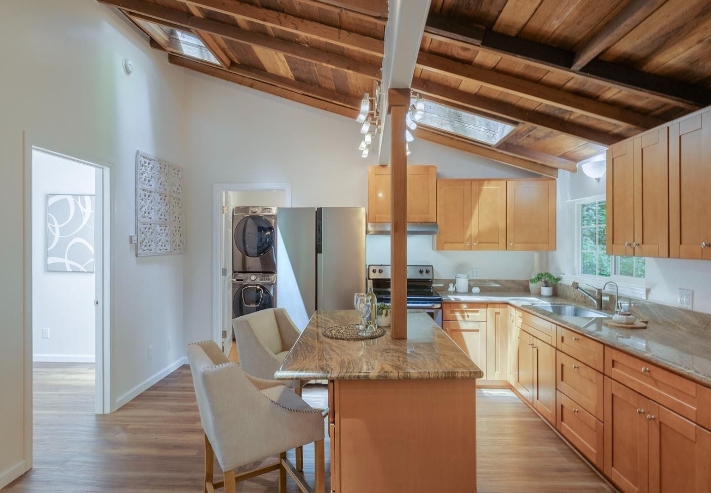 Interior, Kitchen, Wooden Beams, Wooden Ceilings, Wood Texture Flooring