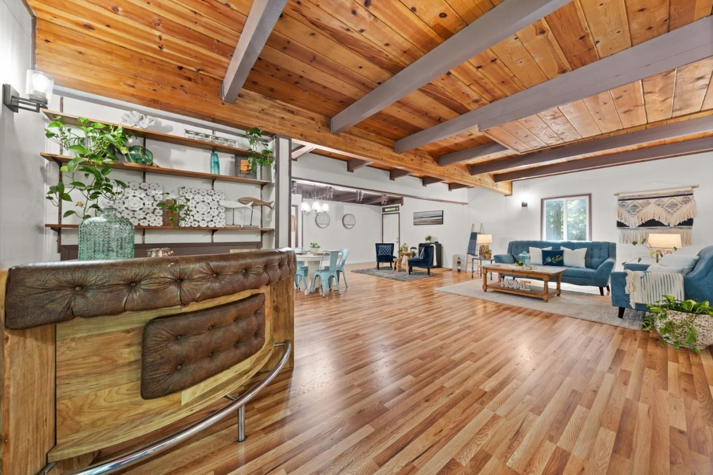 Dining room, Interior, Living room, Wooden Beams, Wooden Ceilings, Wood Texture Flooring