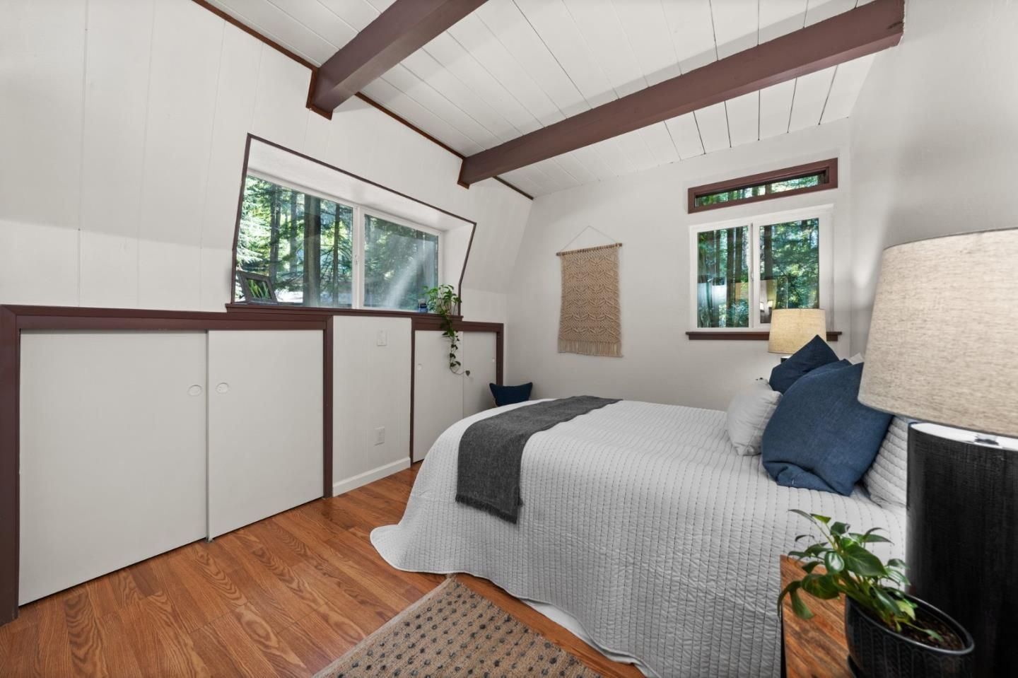 Bedroom, Interior, Wooden Beams, Wood Texture Flooring