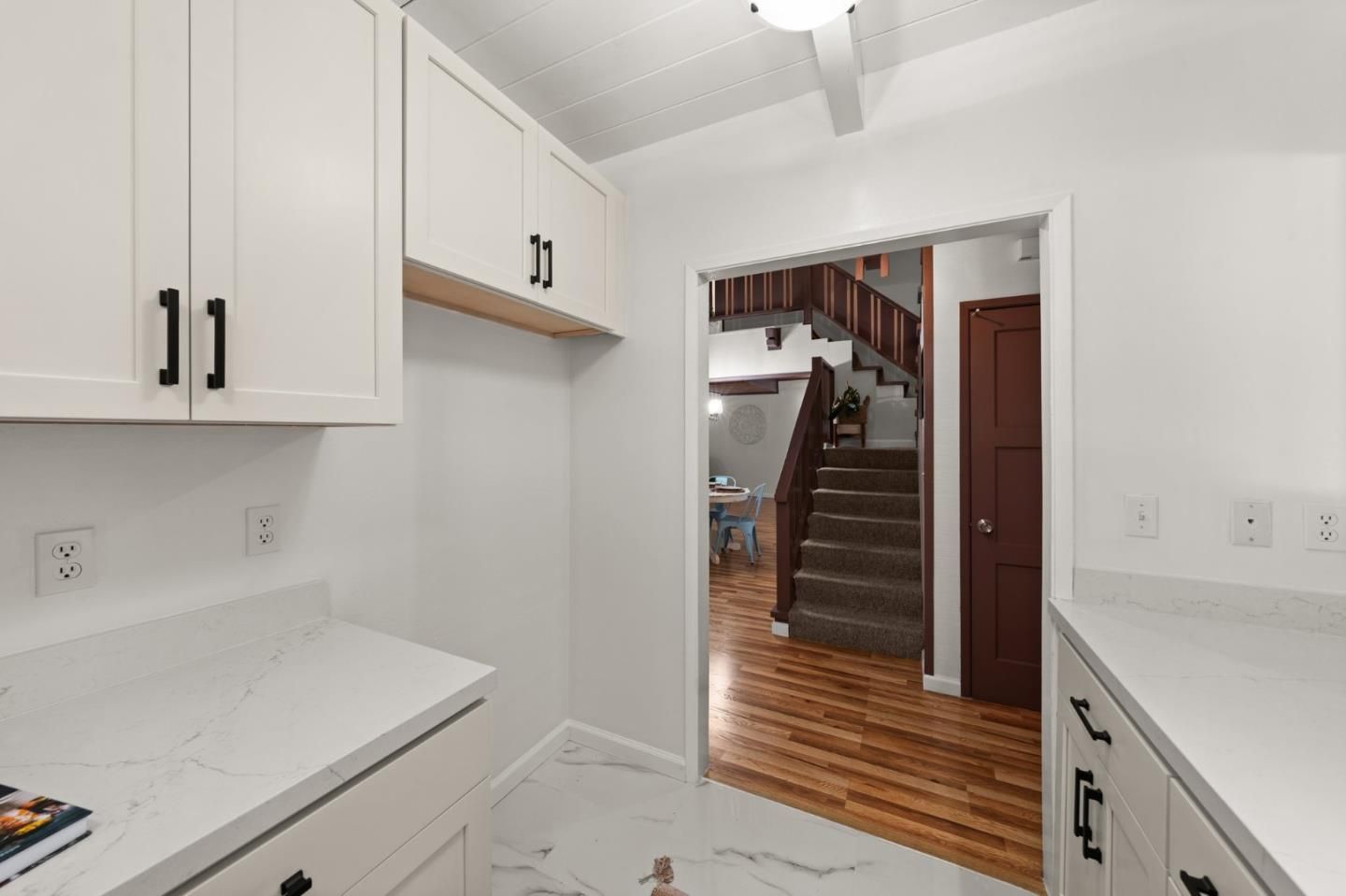 Interior, Kitchen, Marble, Wood Texture Flooring