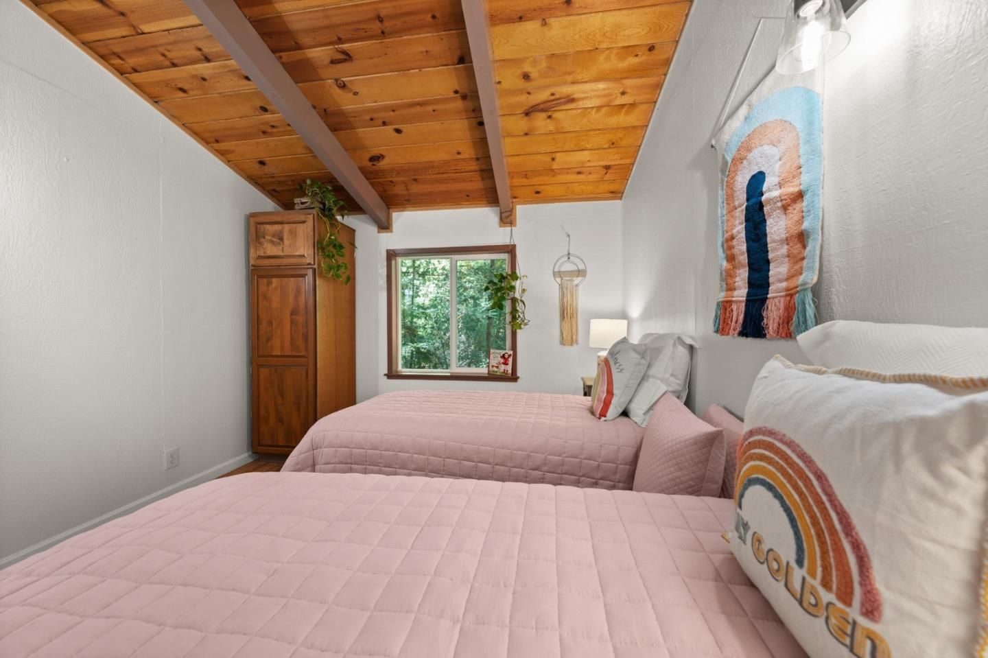 Bedroom, Interior, Wooden Beams, Wooden Ceilings, Wood Texture Flooring