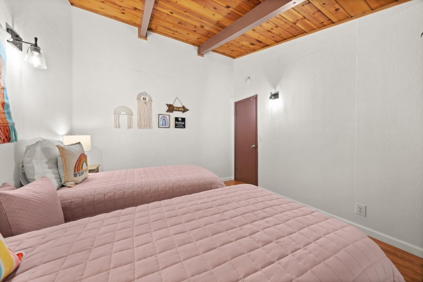 Bedroom, Interior, Wooden Beams, Wooden Ceilings, Wood Texture Flooring