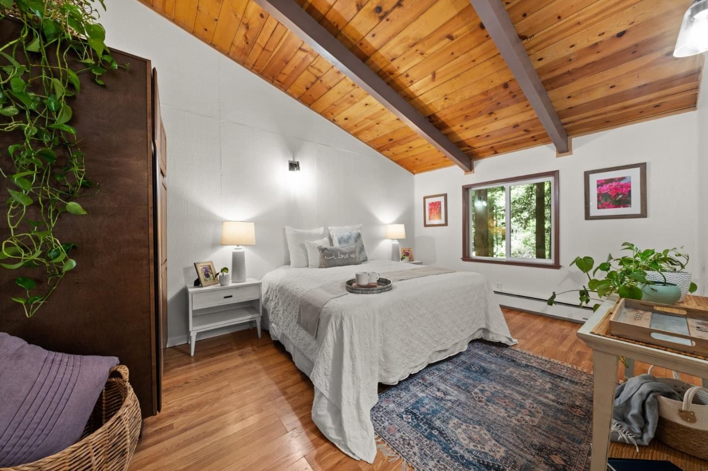 Bedroom, Interior, Wooden Beams, Wooden Ceilings, Wood Texture Flooring