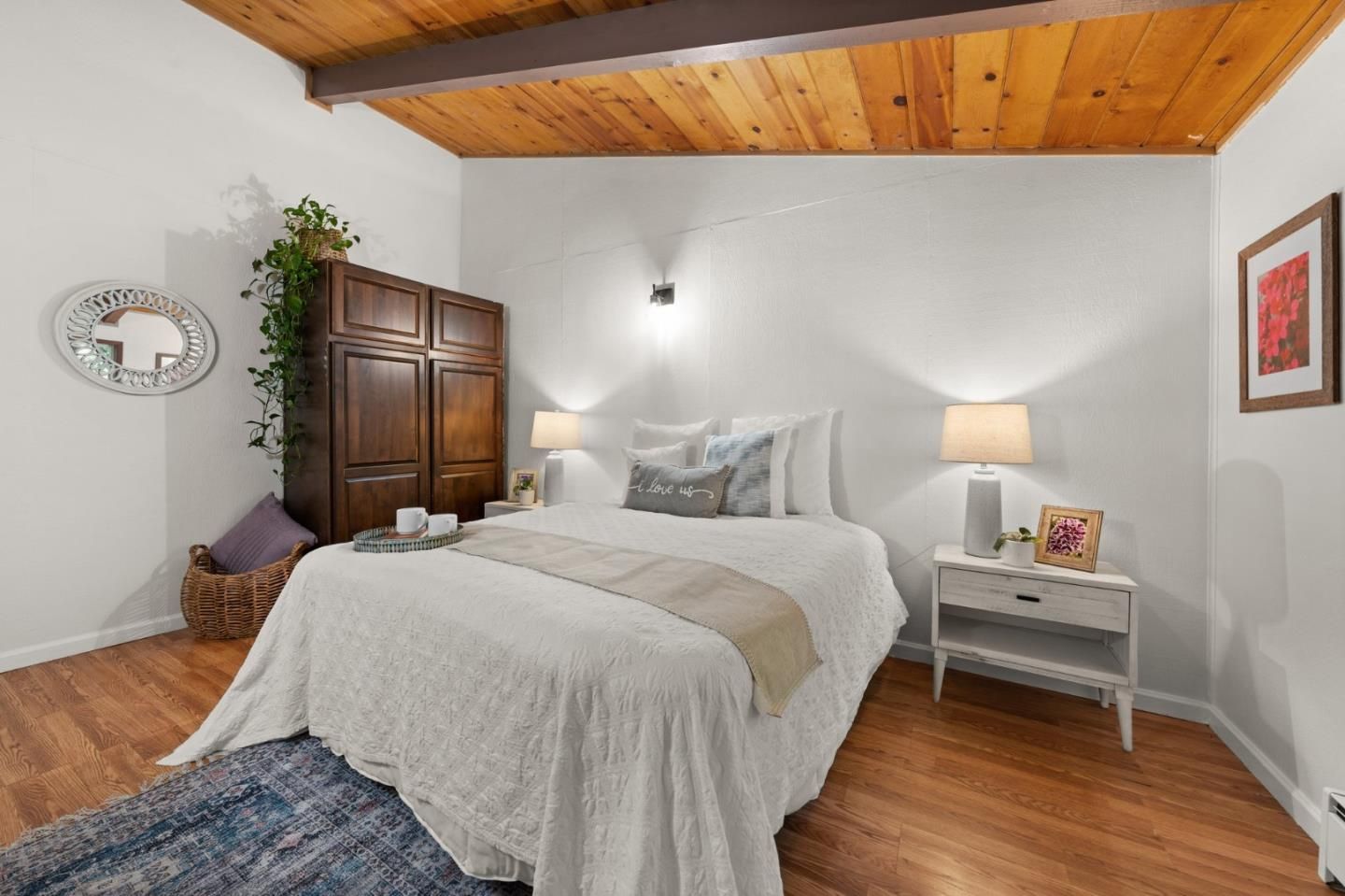 Bedroom, Interior, Wooden Beams, Wooden Ceilings, Wood Texture Flooring