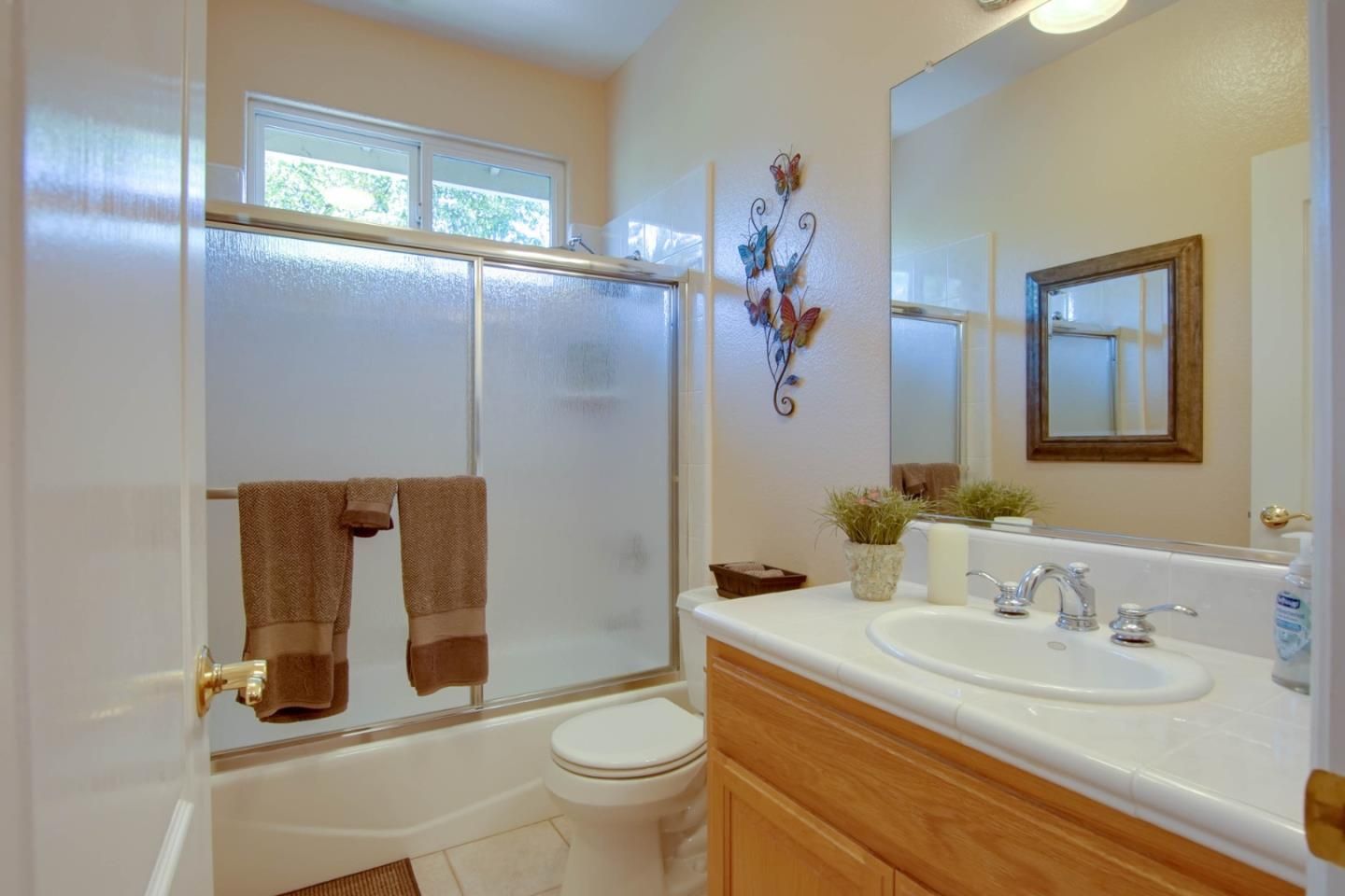 Bathroom, Glass Shower, Interior, Tile Countertops