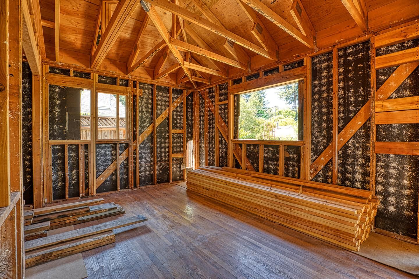 Interior, Sauna Room, Wooden Beams