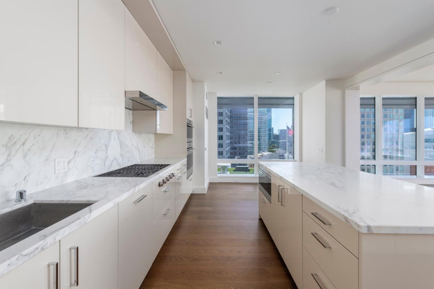 Interior, Kitchen, Recessed Lighting, Wood Texture Flooring