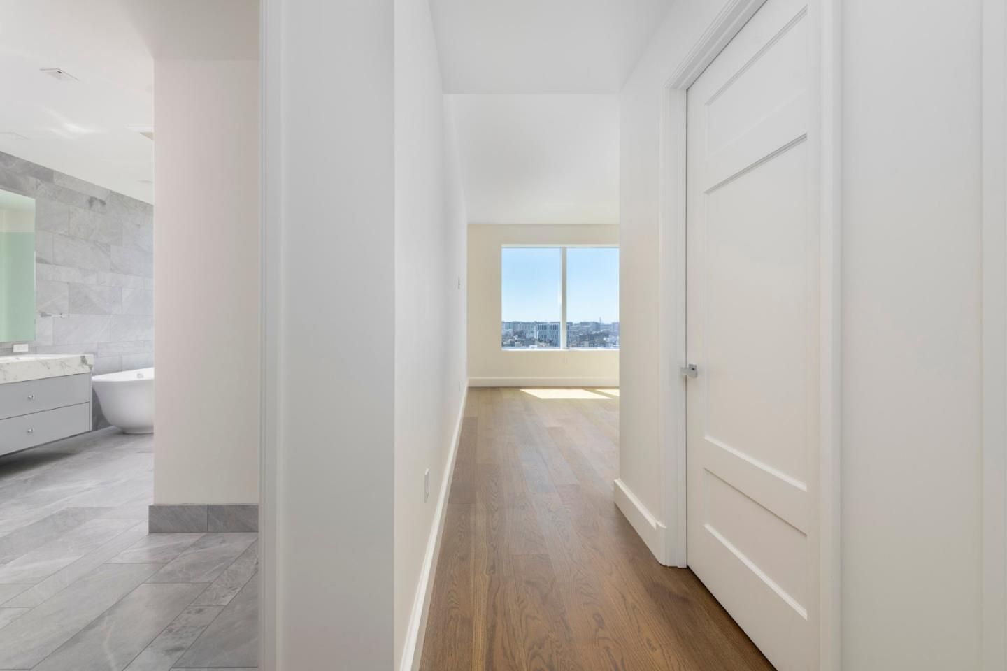 Bathroom, Free Standing Baths, Interior, Wood Texture Flooring