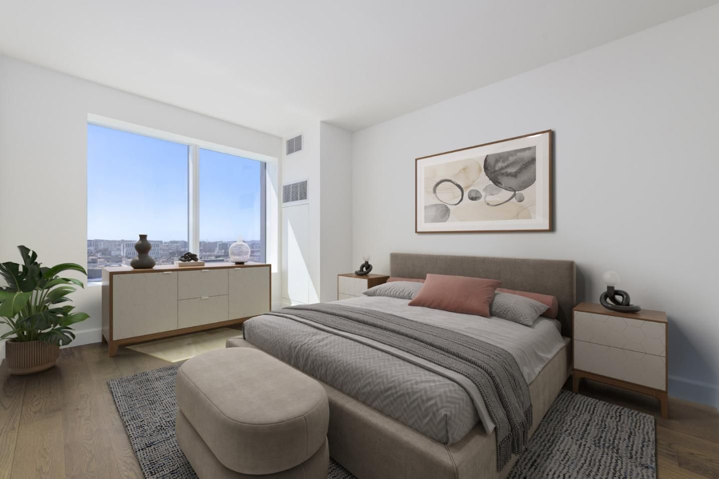 Bedroom, Interior, Wood Texture Flooring