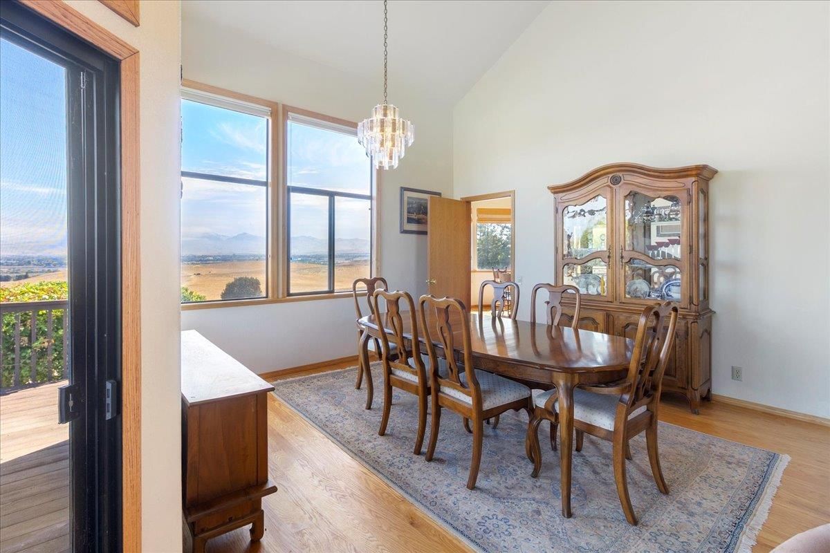 Chandelier, Dining room, Interior, Pendant Lights, Wood Texture Flooring