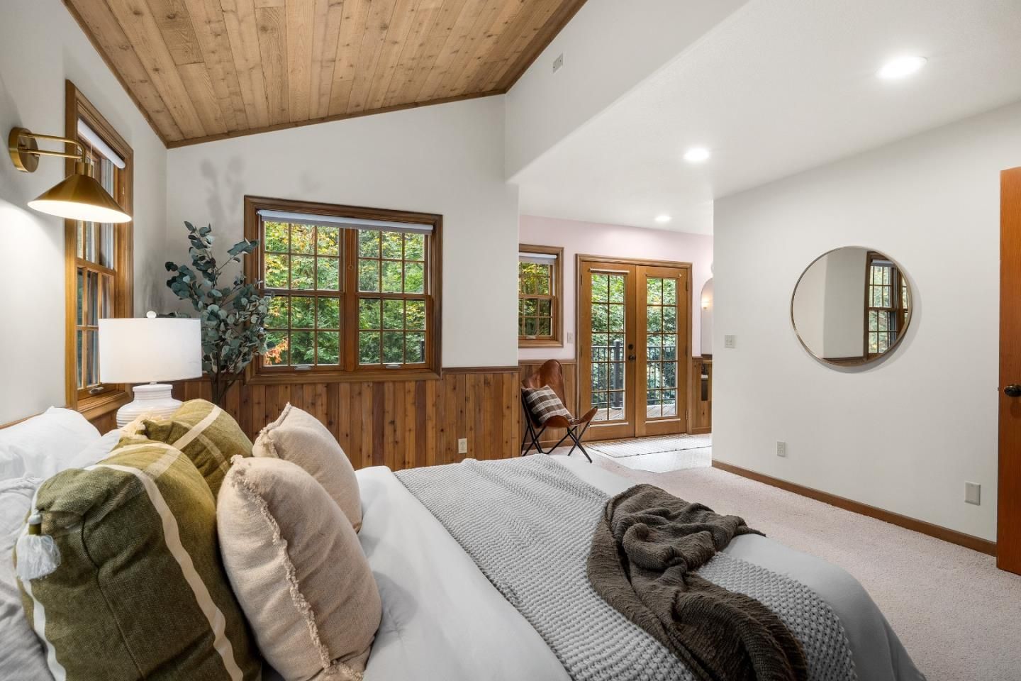 Bedroom, Interior, Recessed Lighting, Wooden Ceilings