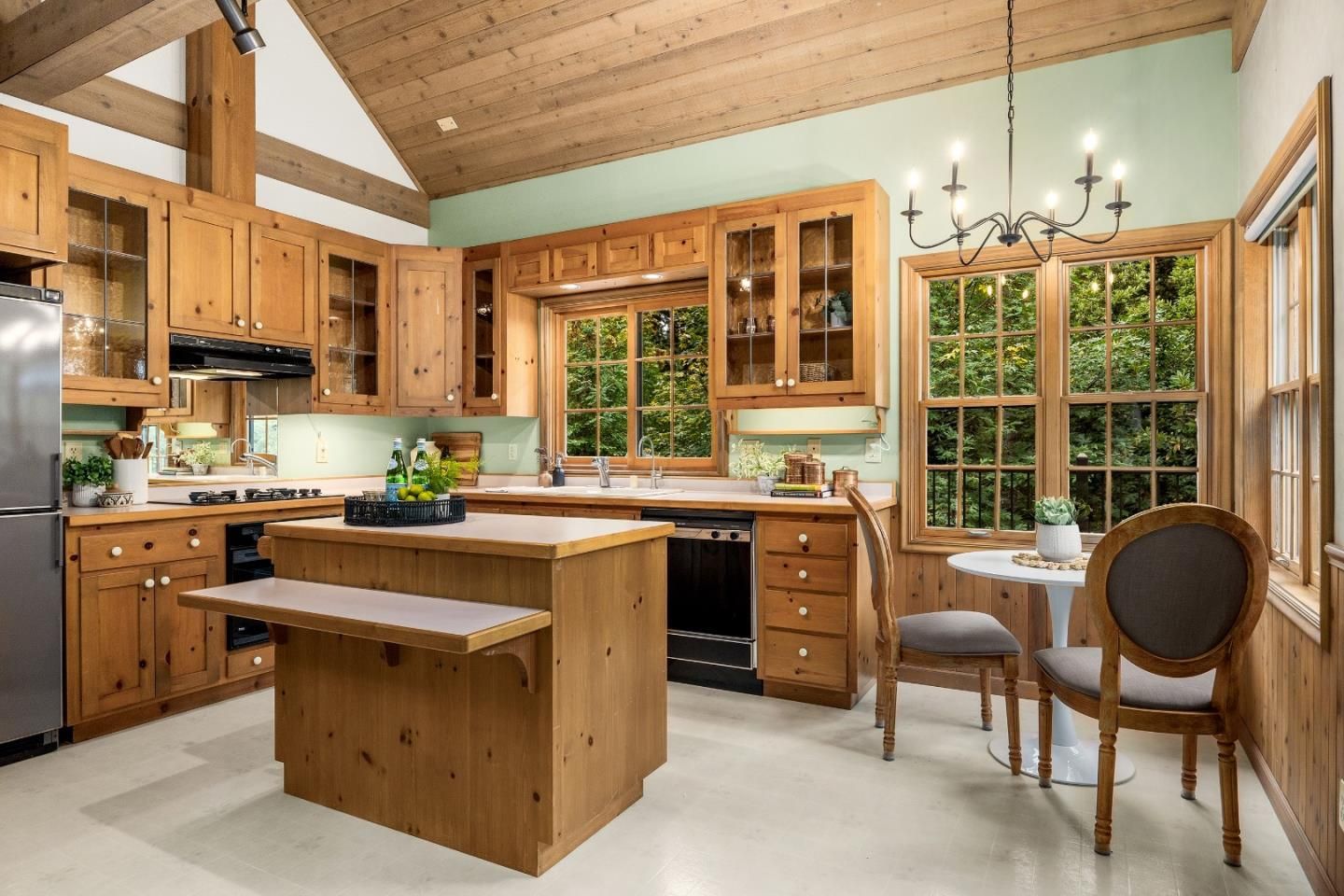 Chandelier, Interior, Kitchen, Wooden Ceilings