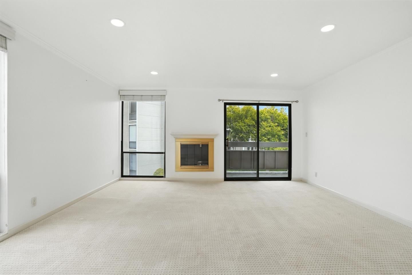 Empty room, Fireplace, Interior, Recessed Lighting
