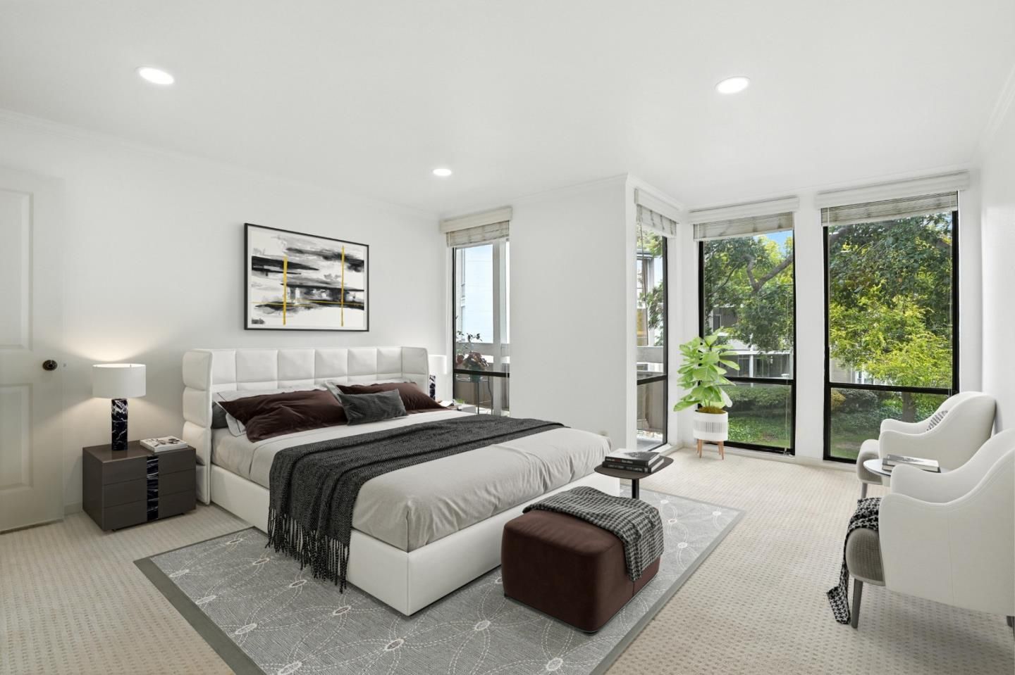 Bedroom, Interior, Recessed Lighting