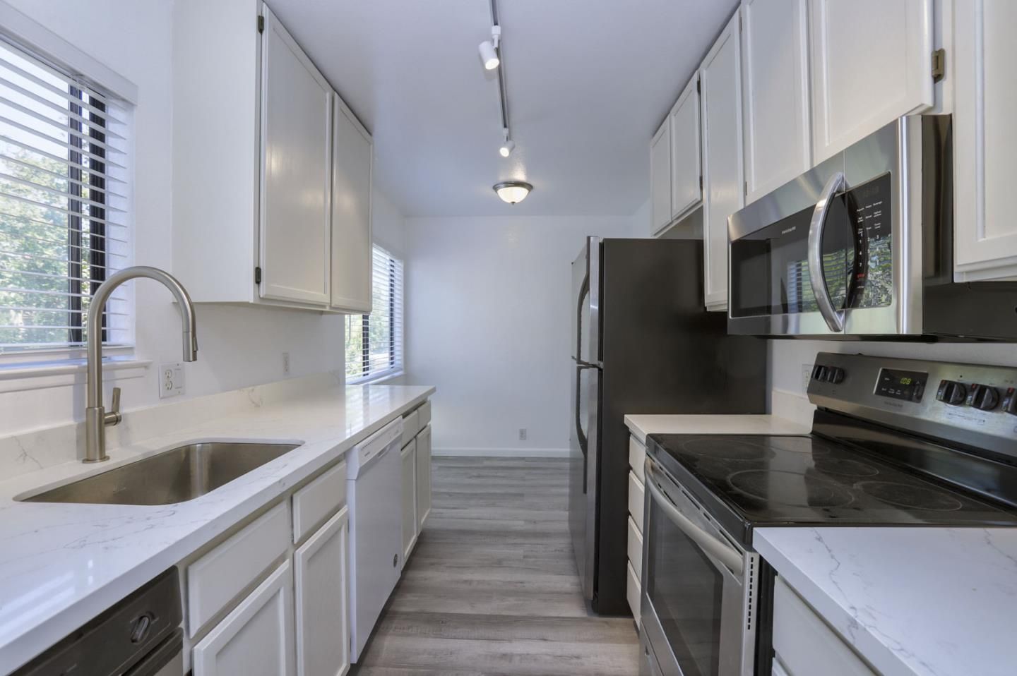 Interior, Kitchen, Stainless Steel Appliances, Wood Texture Flooring