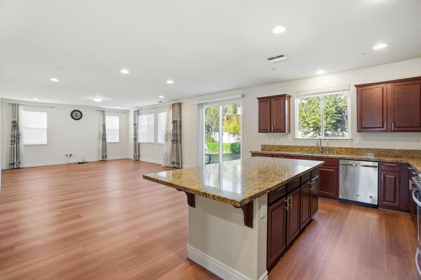 Interior, Kitchen, Recessed Lighting, Wood Texture Flooring