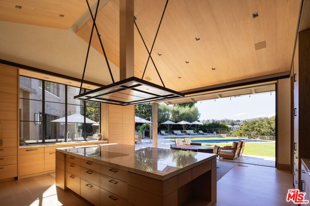 Interior, Kitchen, Pendant Lights, Recessed Lighting, Wooden Ceilings, Wood Texture Flooring