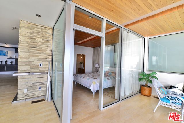 Bedroom, Interior, Recessed Lighting, Wooden Ceilings, Wood Texture Flooring, Wooden Walls