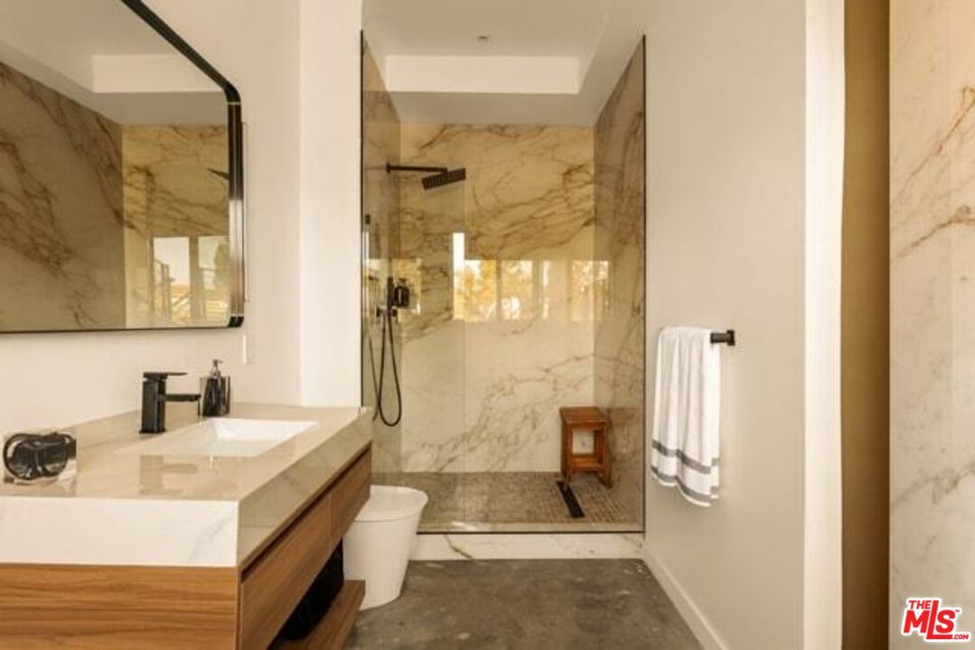 Bathroom, Glass Shower, Interior, Marble Walls