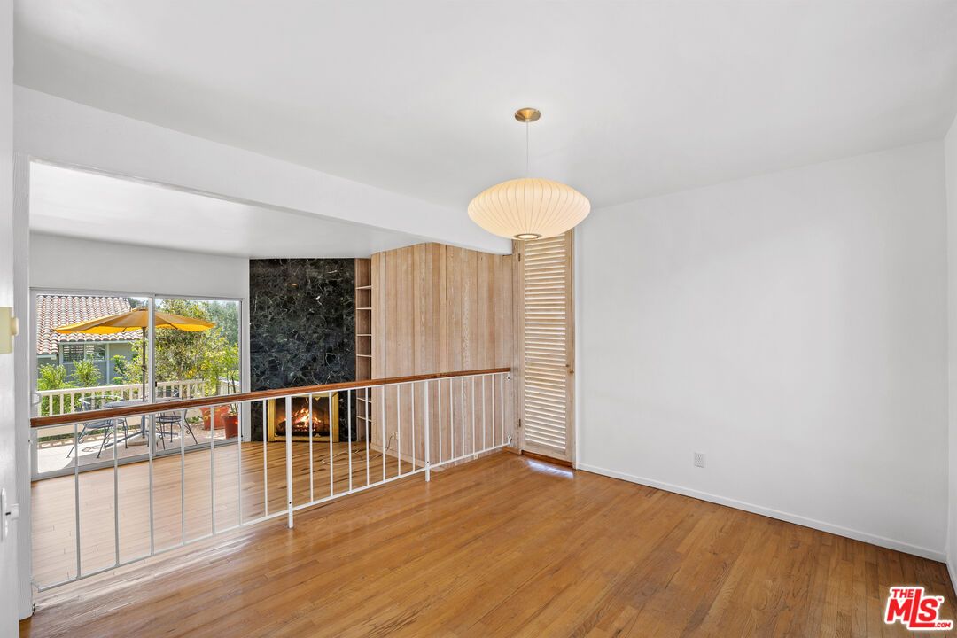 Fireplace, Interior, Pendant Lights, Wood Texture Flooring
