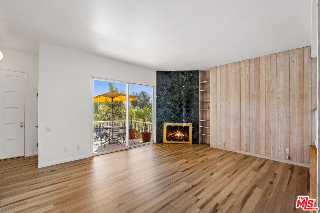 Empty room, Fireplace, Interior, Wood Texture Flooring, Wooden Walls