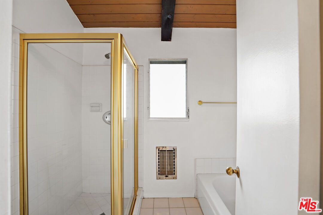 Bathroom, Glass Shower, Interior, Wooden Beams, Wooden Ceilings