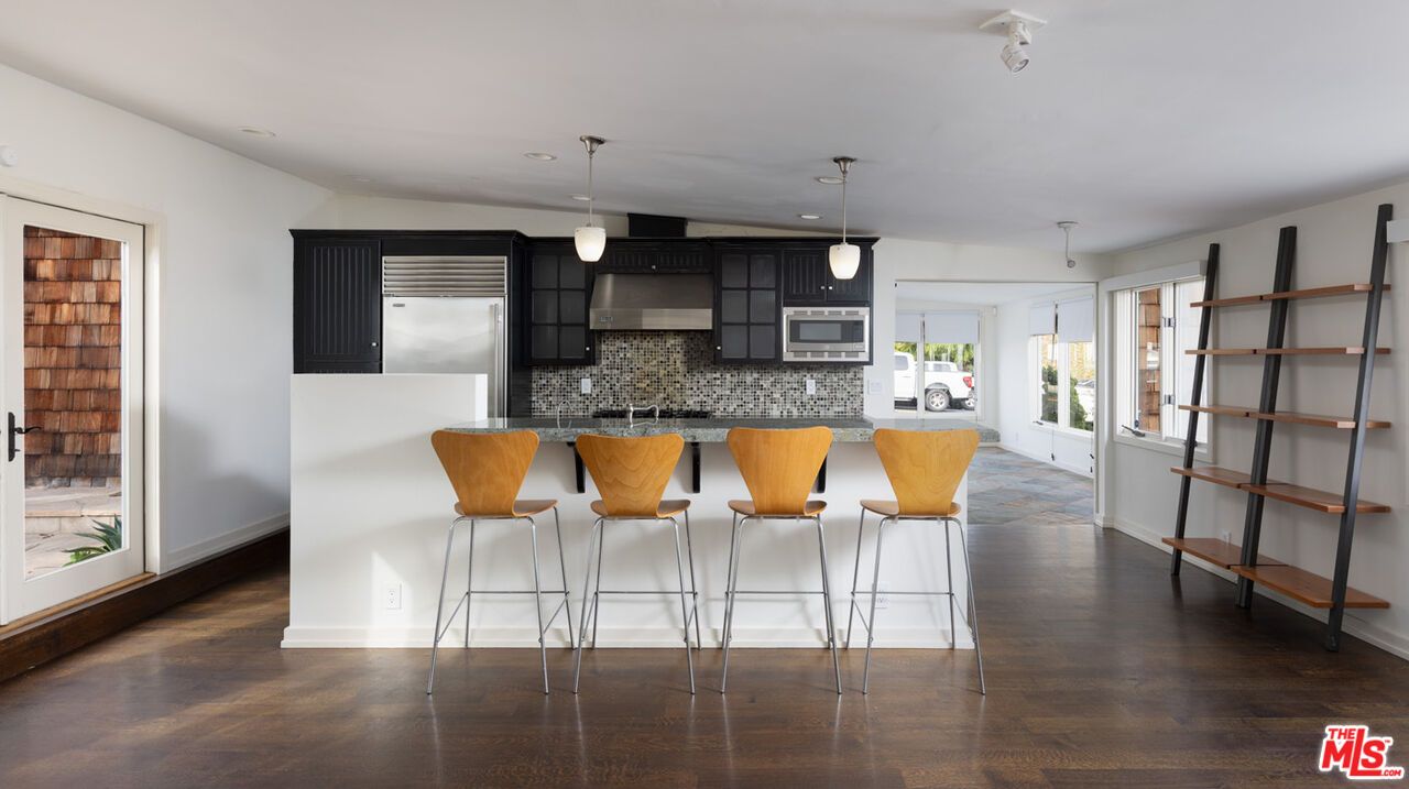 Interior, Kitchen, Pendant Lights, Stainless Steel Appliances, Wood Texture Flooring