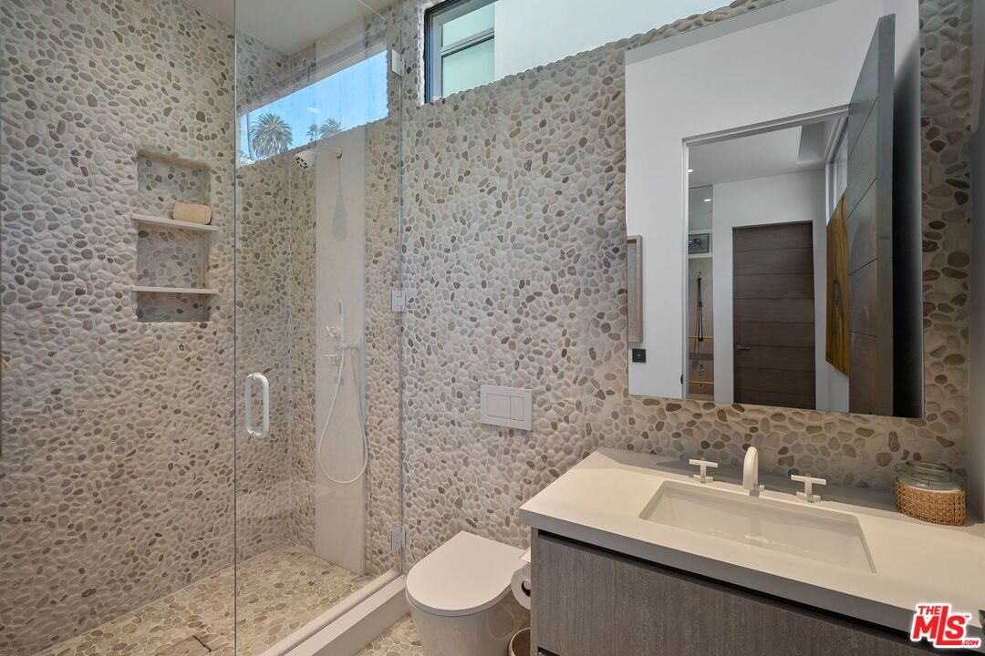 Bathroom, Glass Shower, Interior, Stone Walls
