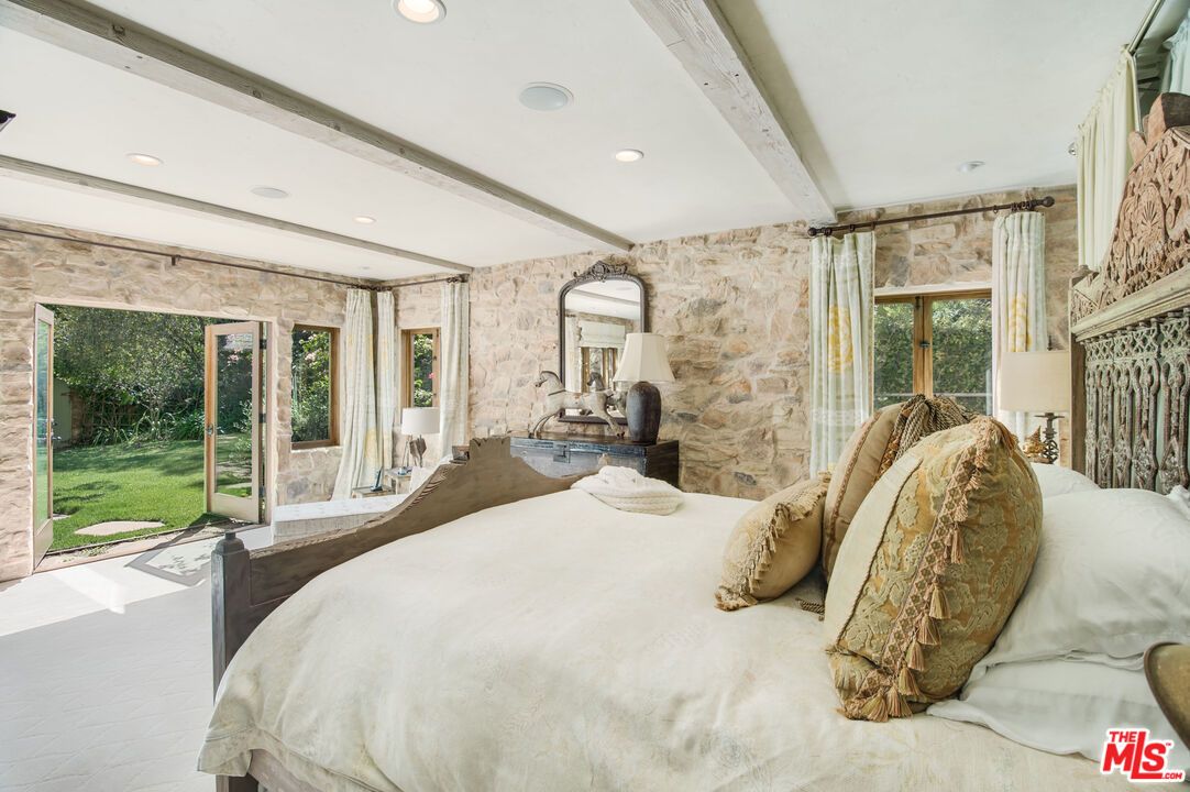Bedroom, Interior, Recessed Lighting, Stone Walls