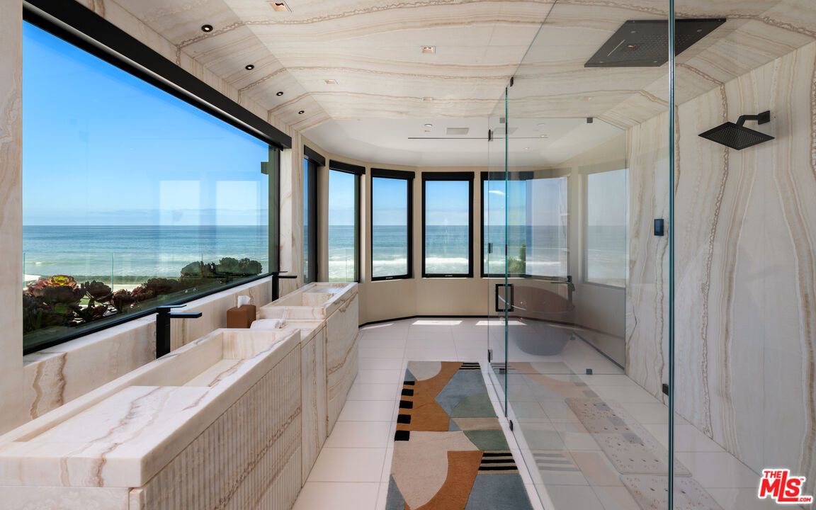 Bathroom, Glass Shower, Interior, Recessed Lighting, Water