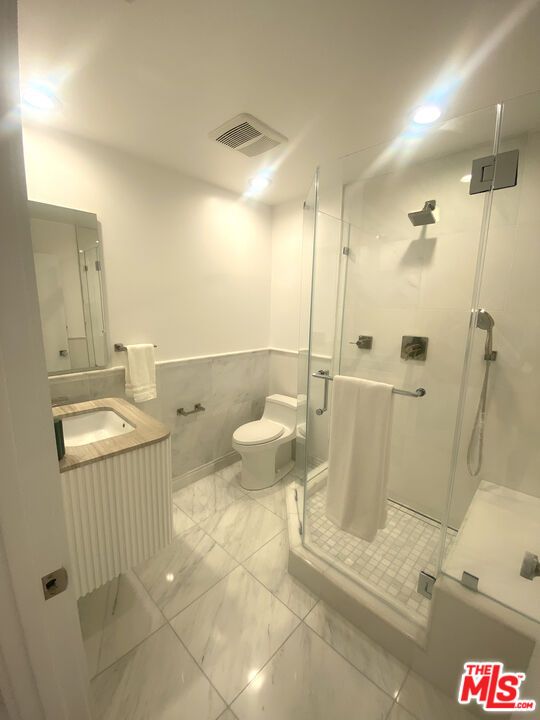 Bathroom, Glass Shower, Interior, Marble, Recessed Lighting