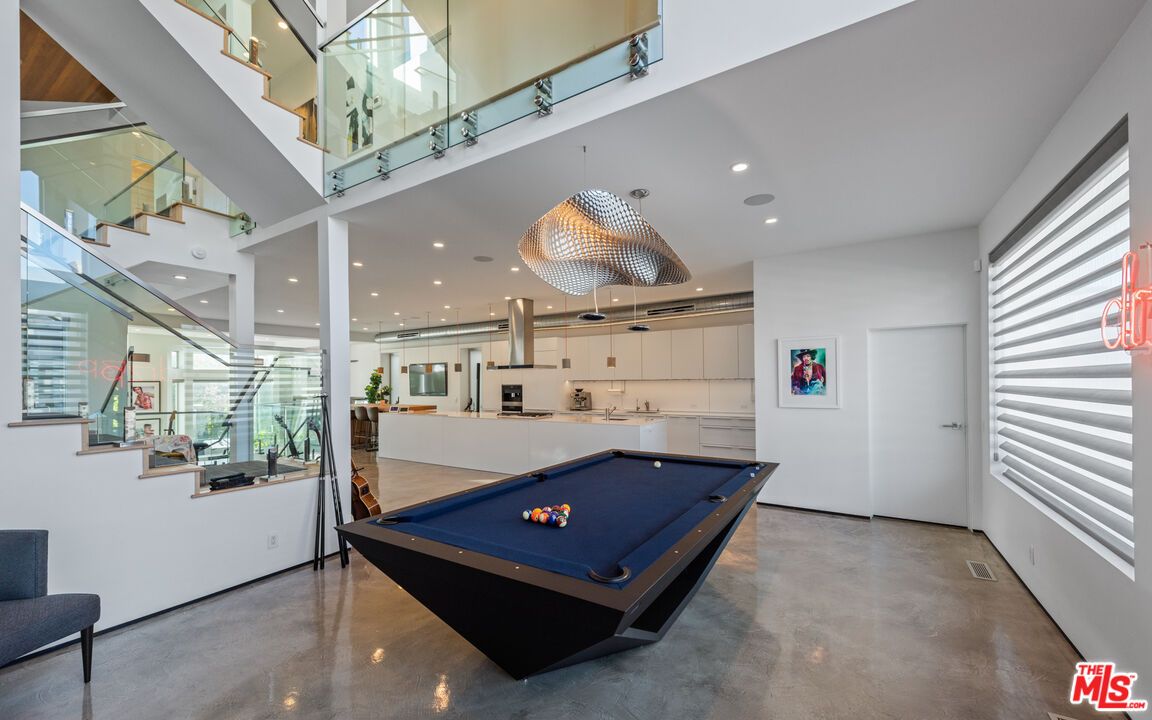 Billiard Table, Game Room, Interior, Pendant Lights, Recessed Lighting