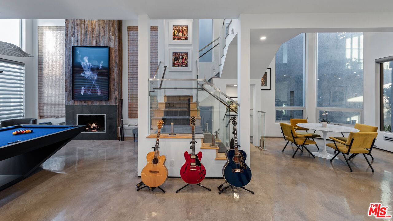 Billiard Table, Dining room, Fireplace, Game Room, Interior, Piano, Recessed Lighting