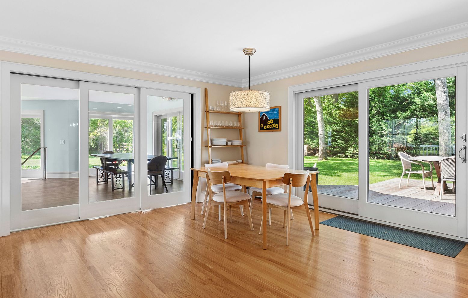 Dining room, Interior, Wood Texture Flooring