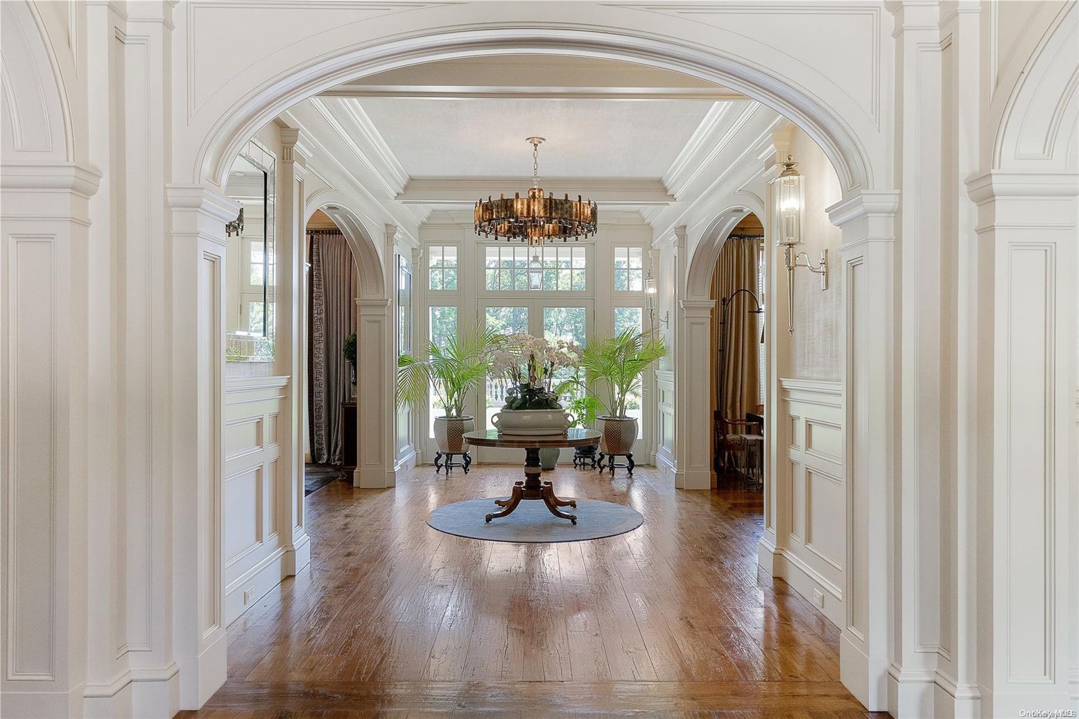 Chandelier, Interior, Wood Texture Flooring