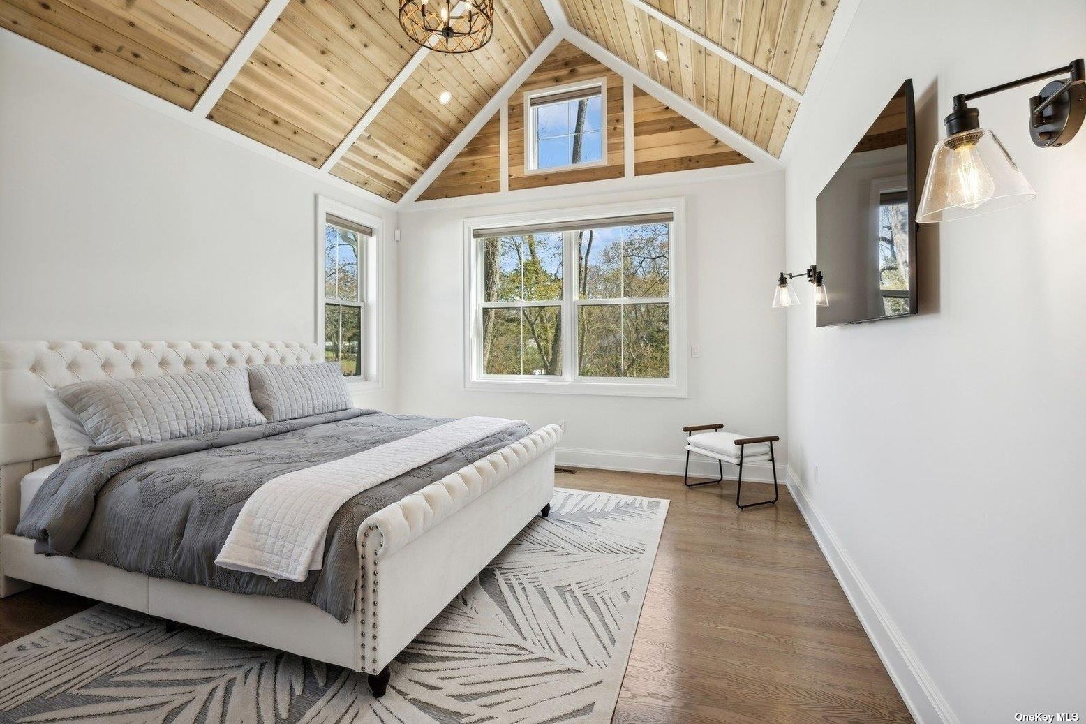 Bedroom, Interior, Wooden Ceilings, Wood Texture Flooring