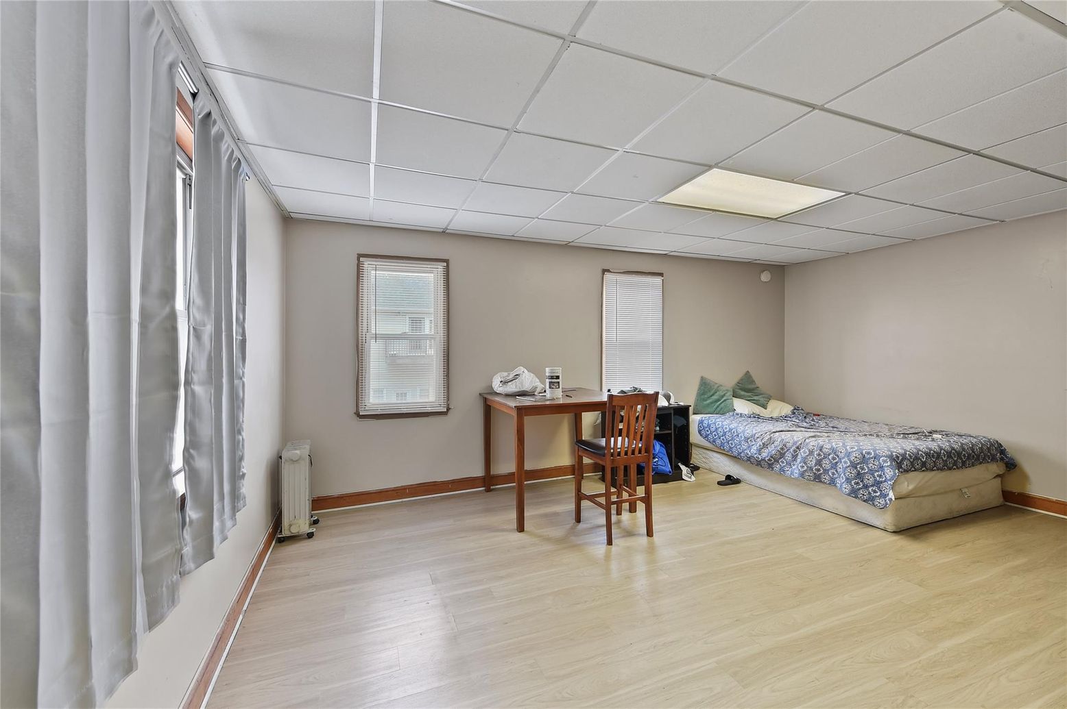 Bedroom, Home Office, Interior, Wood Texture Flooring