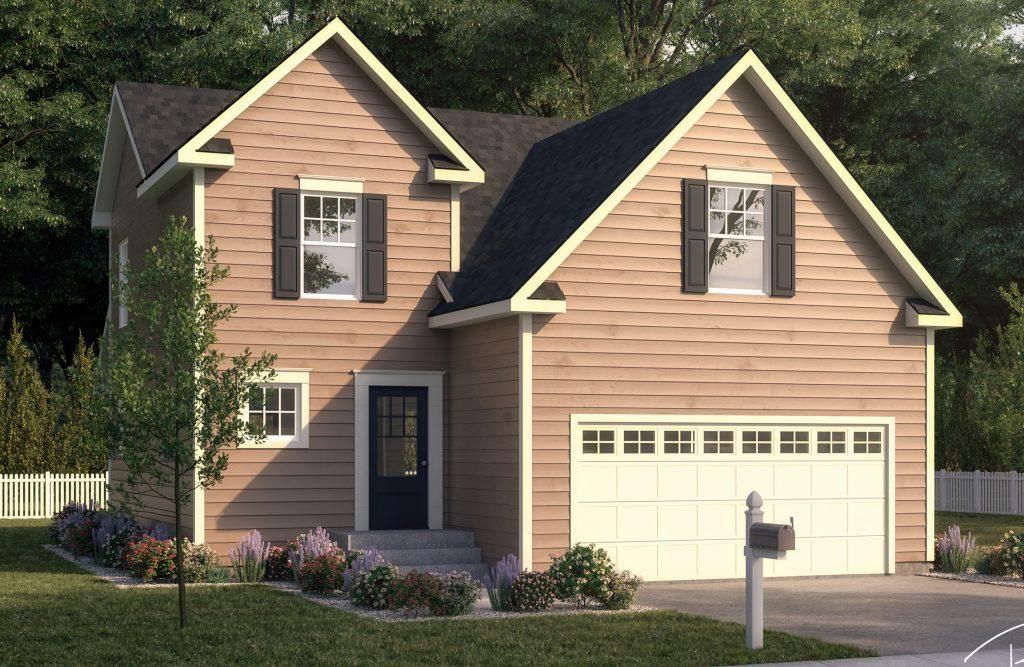 Attached, Exterior, Facade, Farmhouse