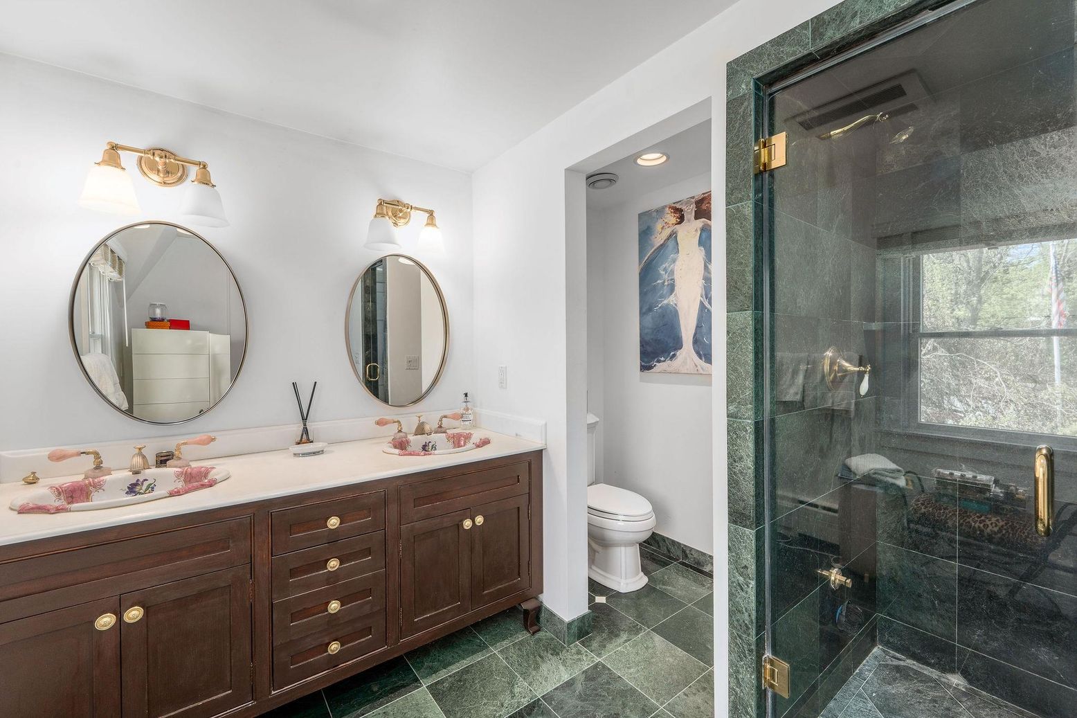 Bathroom, Dual Sink Vanities, Glass Shower, Interior